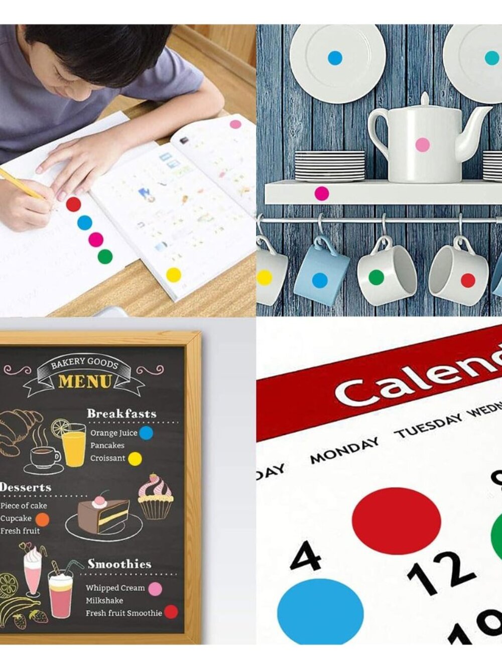 1050 PCS Color Coding Labels Circle Dot Stickers,10 Color Style Colorful Coding - Picture 4 of 8